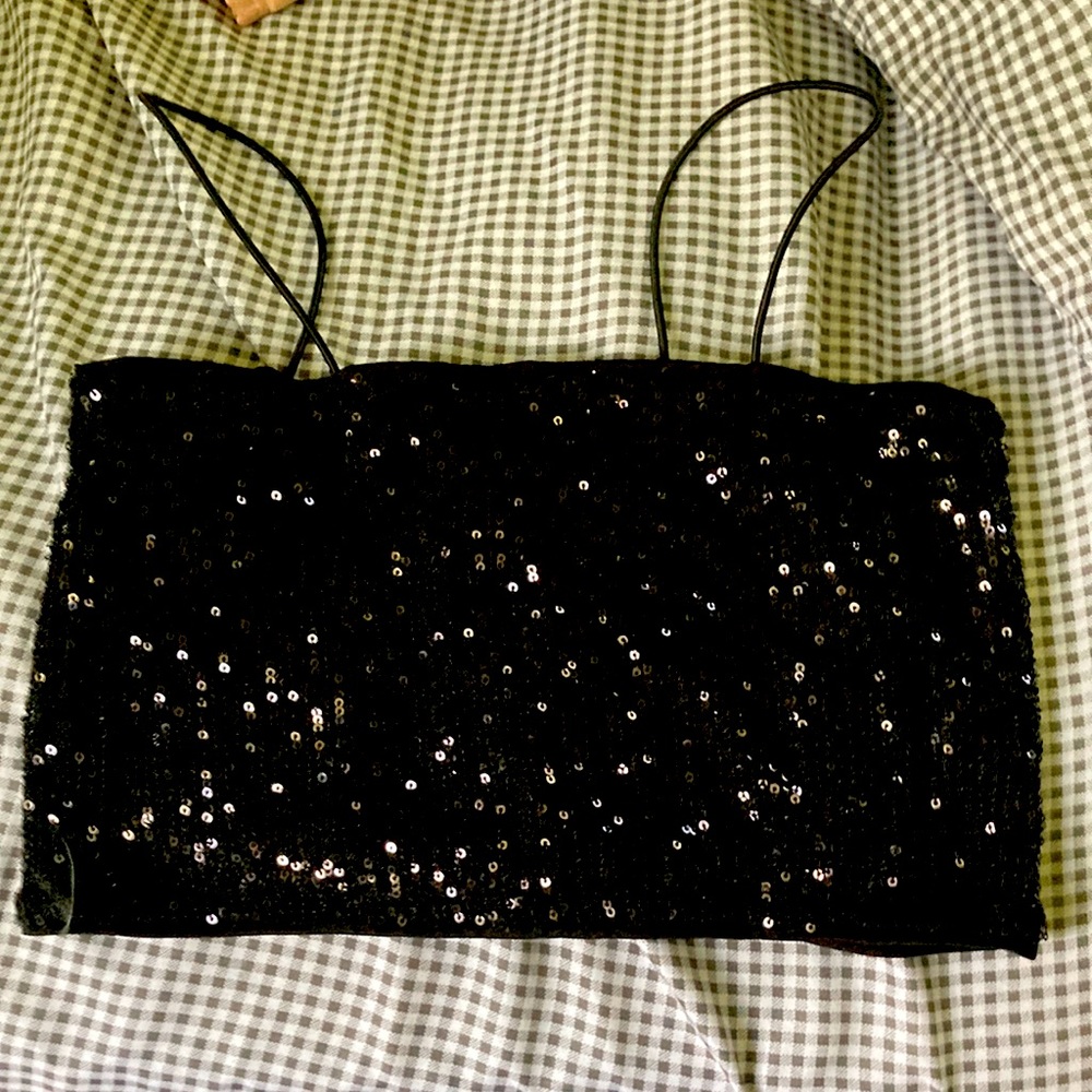 H&M black sequin cami